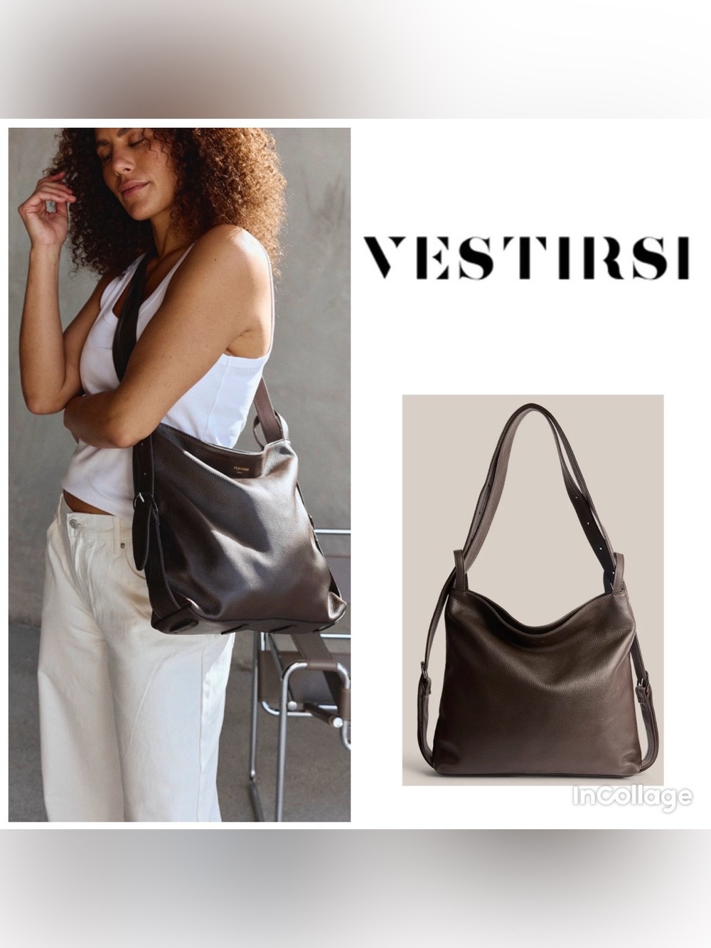 Vestirsi “Bella” Dark Chocolate 3 in 1 Convertible Bag